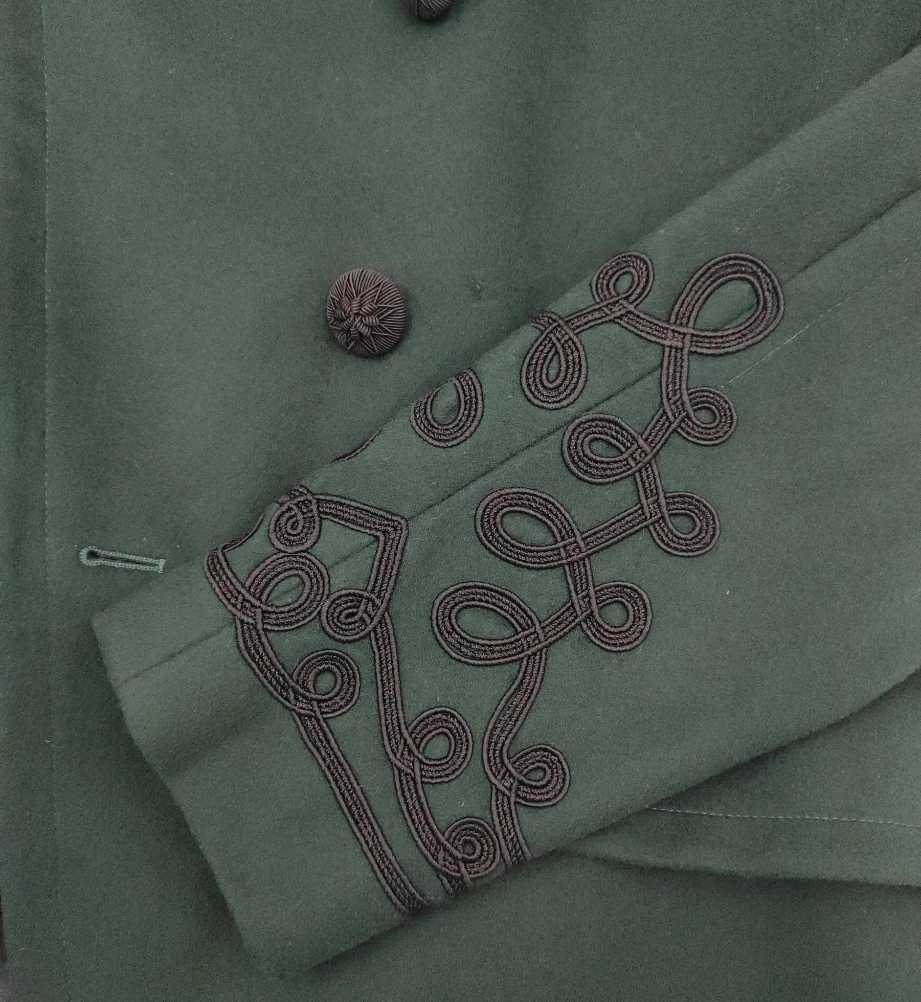 Escada dark green embroidered blazer For Sale 1