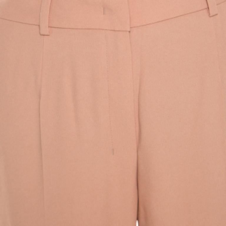 Escada Desert Rose Pink Crepe Tailored Torill Straight Trousers M. in vendita 2