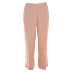 Escada Desert Rose Pink Crepe Tailored Torill Straight Trousers M