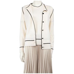Escada Ecru Cardigan & Top Set Size M