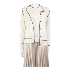 Escada Ecru Cardigan & Top Set Size M