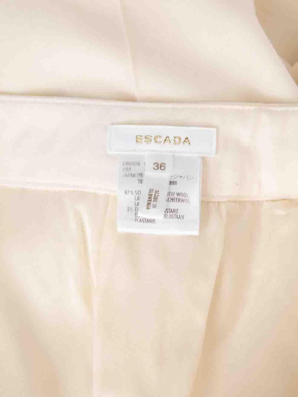 Escada Ecru Wool Straight Trousers Size S For Sale 2