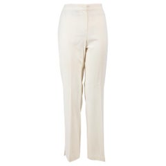 Escada Ecru Wool Straight Trousers Size S