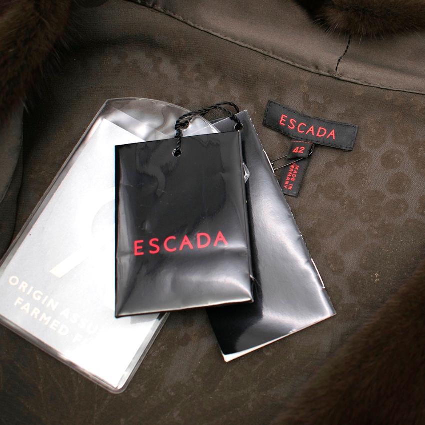 Women's Escada Embellished Mink Vintage Short Sleeve Jacket - Size US 6 For Sale