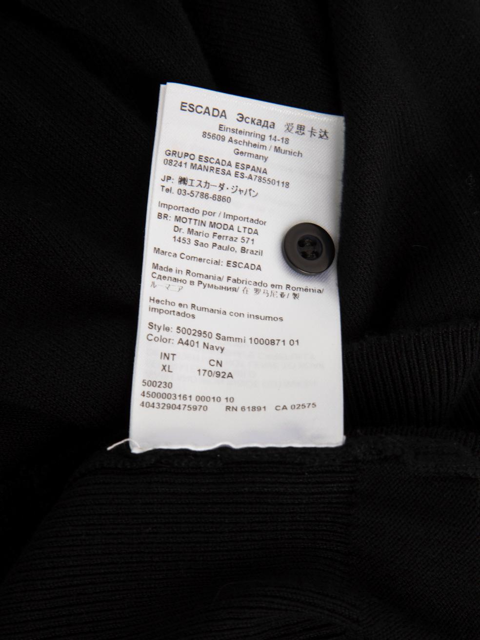 Escada Escada Sport Cardigan à col en V noir Taille XL Pour femmes en vente
