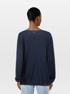 Escada Escada Sport Blau Gestreifte Strickjacke Größe XL