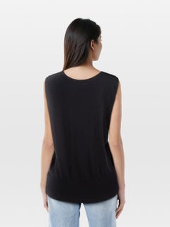 Escada Escada Sport Navy Crystal Logo ärmelloses Oberteil Größe XL