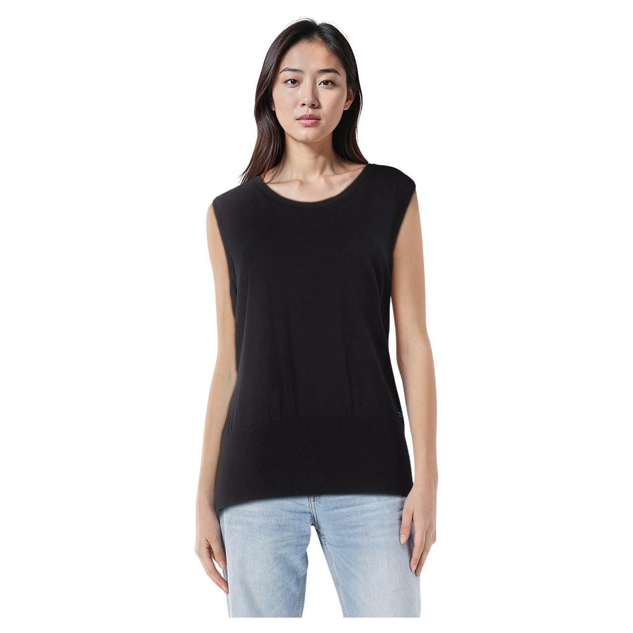 Escada Escada Sport Navy Navy Crystal Logo Sleeveless Top Size XL