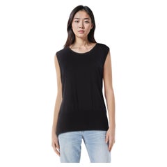 Escada Escada Sport Navy Top senza maniche con logo in cristallo taglia XL