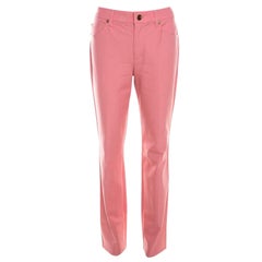 Escada Framboise Pink Stretch Denim High Rise Straight Leg Tessa Jeans M