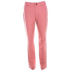 Escada Framboise Pink Stretch Denim High Rise Straight Leg Tessa Jeans M