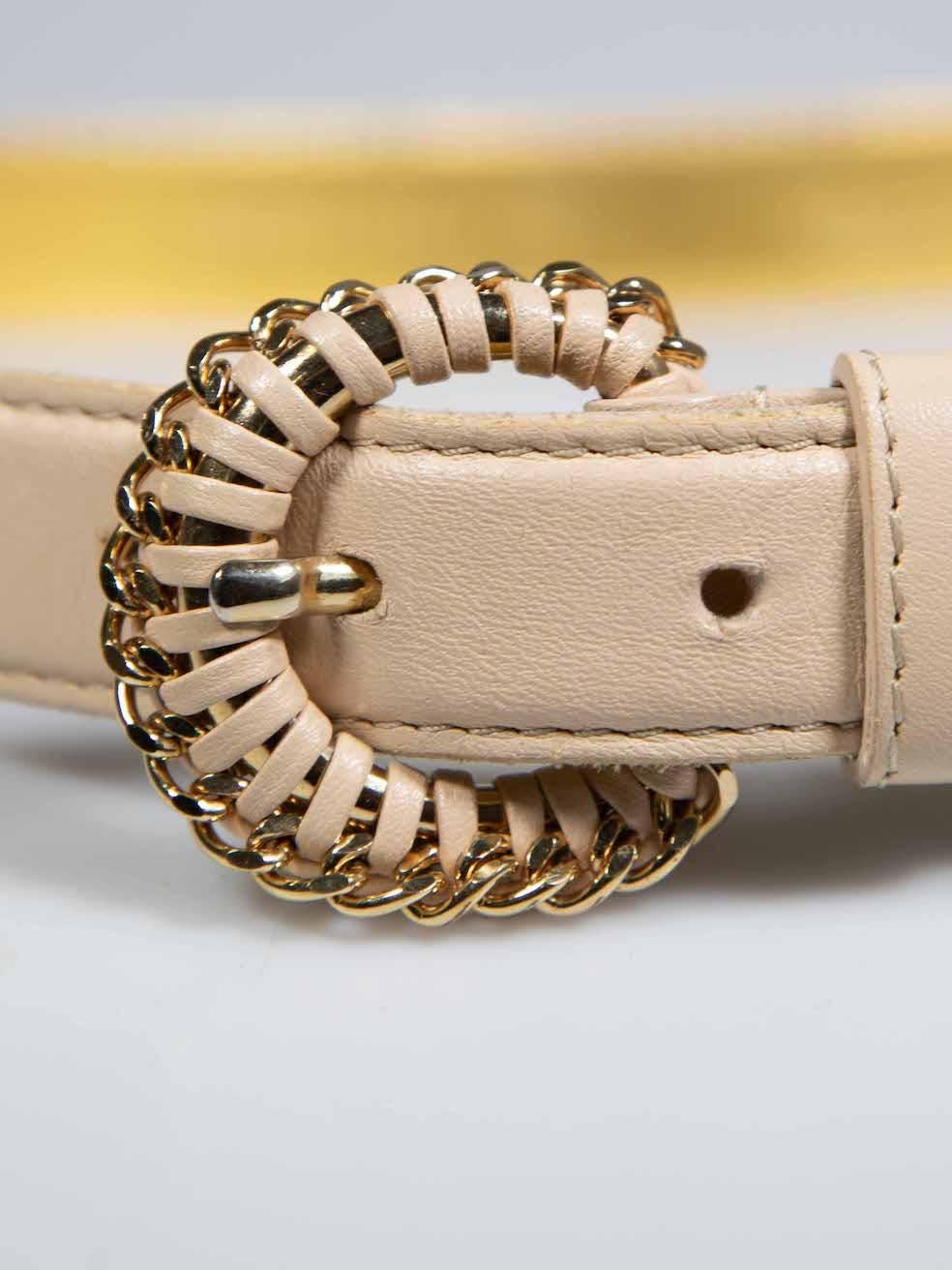 Women's Escada Gold Leather Chain Buckle Belt