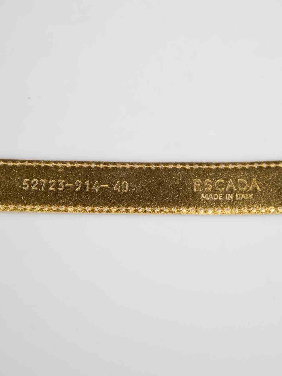 Escada Gold Leather Chain Buckle Belt 1