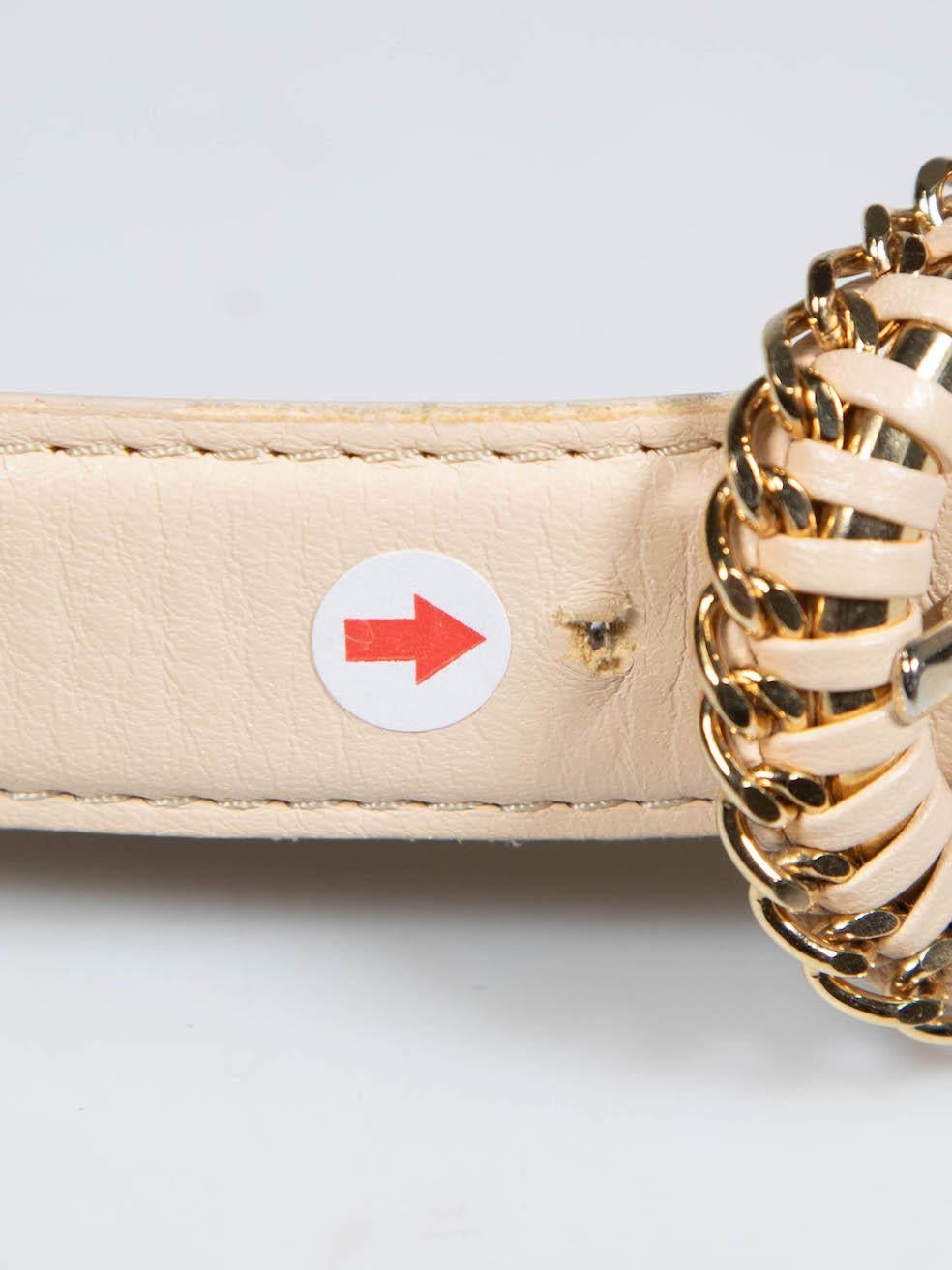 Escada Gold Leather Chain Buckle Belt 2