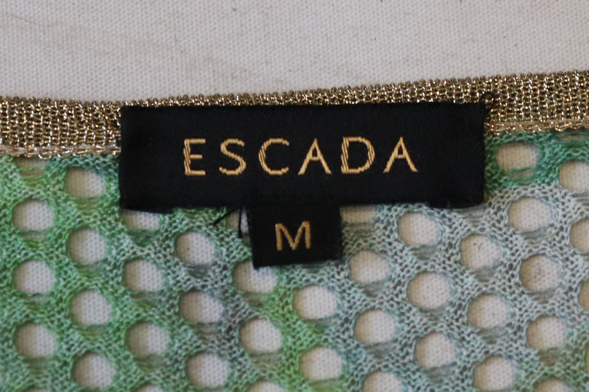 Escada Green and Gold Cardigan In Good Condition In London, GB