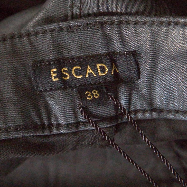 Escada Grey Coated Stretch Denim Straight Leg Jeans M at 1stDibs ...