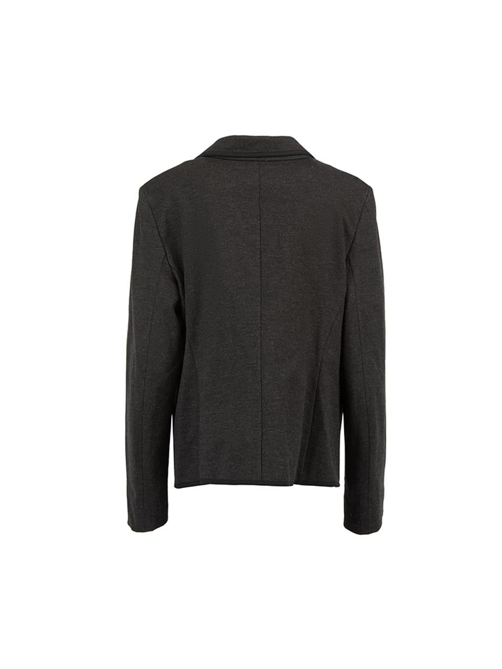 Black Escada Grey Embellished Pocket Zip Up Blazer Size L For Sale