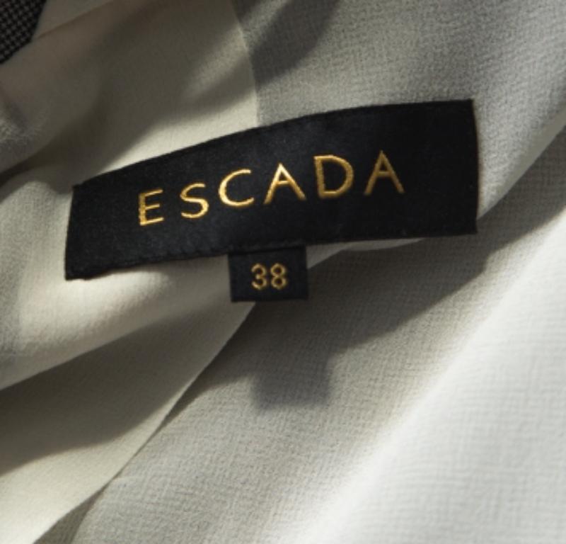 Escada Blazer gris de lana y pata de gallo con doble botonadura M Gris en venta