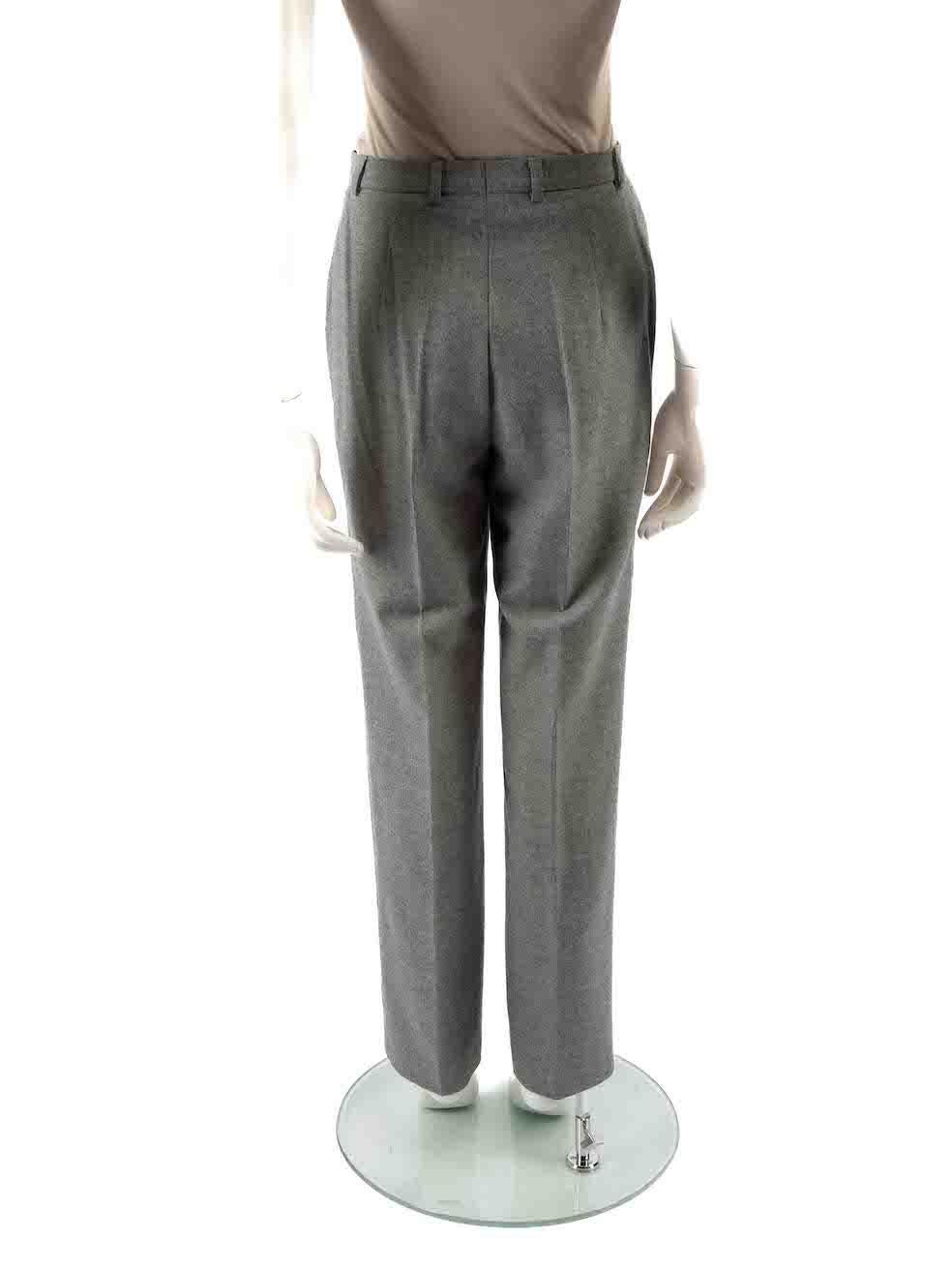 Escada Grey Wool High Waisted Trousers Size S In Good Condition For Sale In London, GB