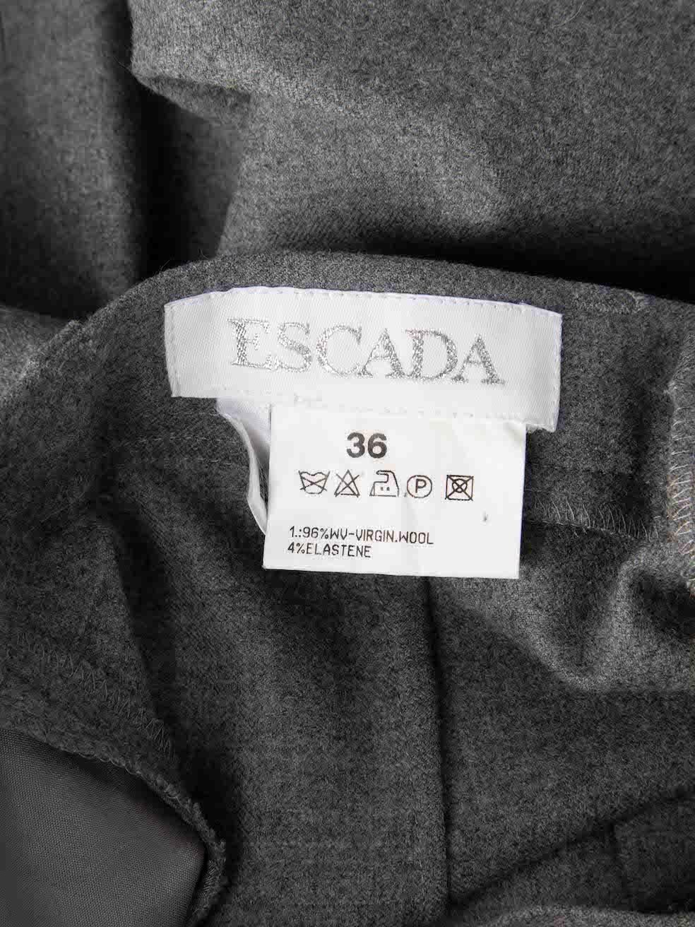 Women's Escada Grey Wool High Waisted Trousers Size S For Sale