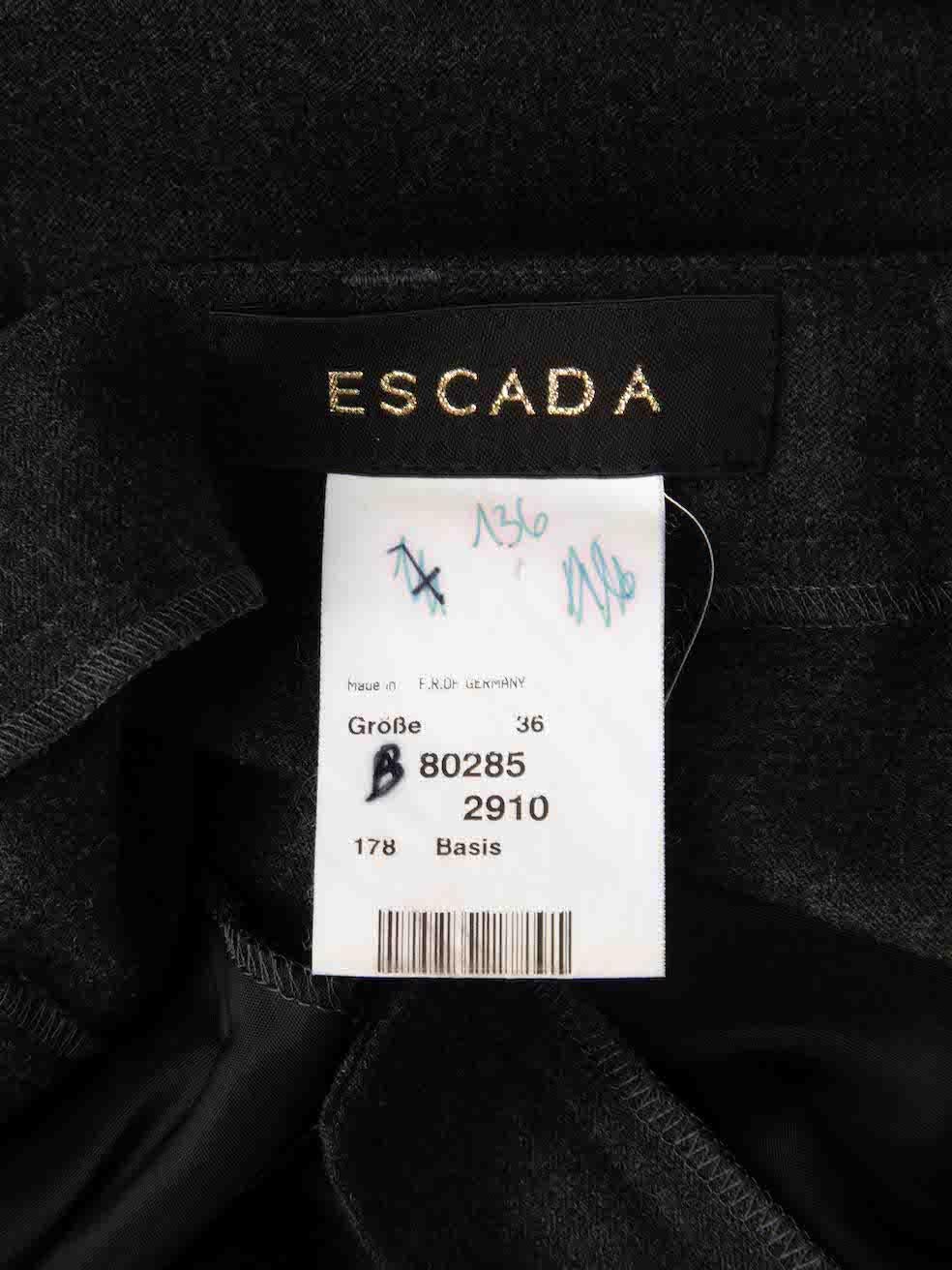 Escada Grey Wool Mid Waist Wide Trousers Size S For Sale 1