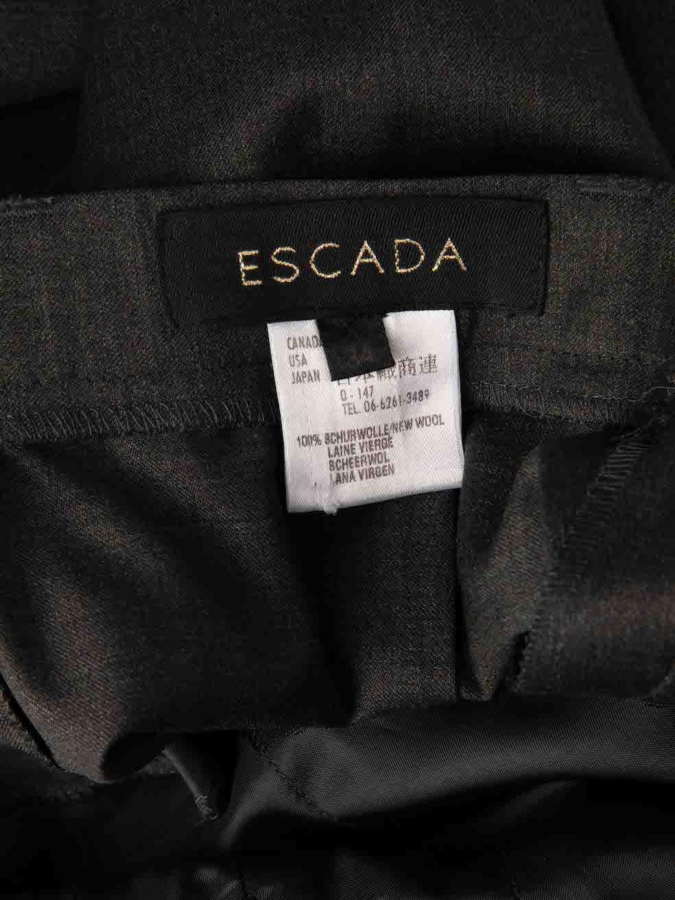 Women's Escada Grey Wool Straight Mid Rise Trousers Size XS For Sale