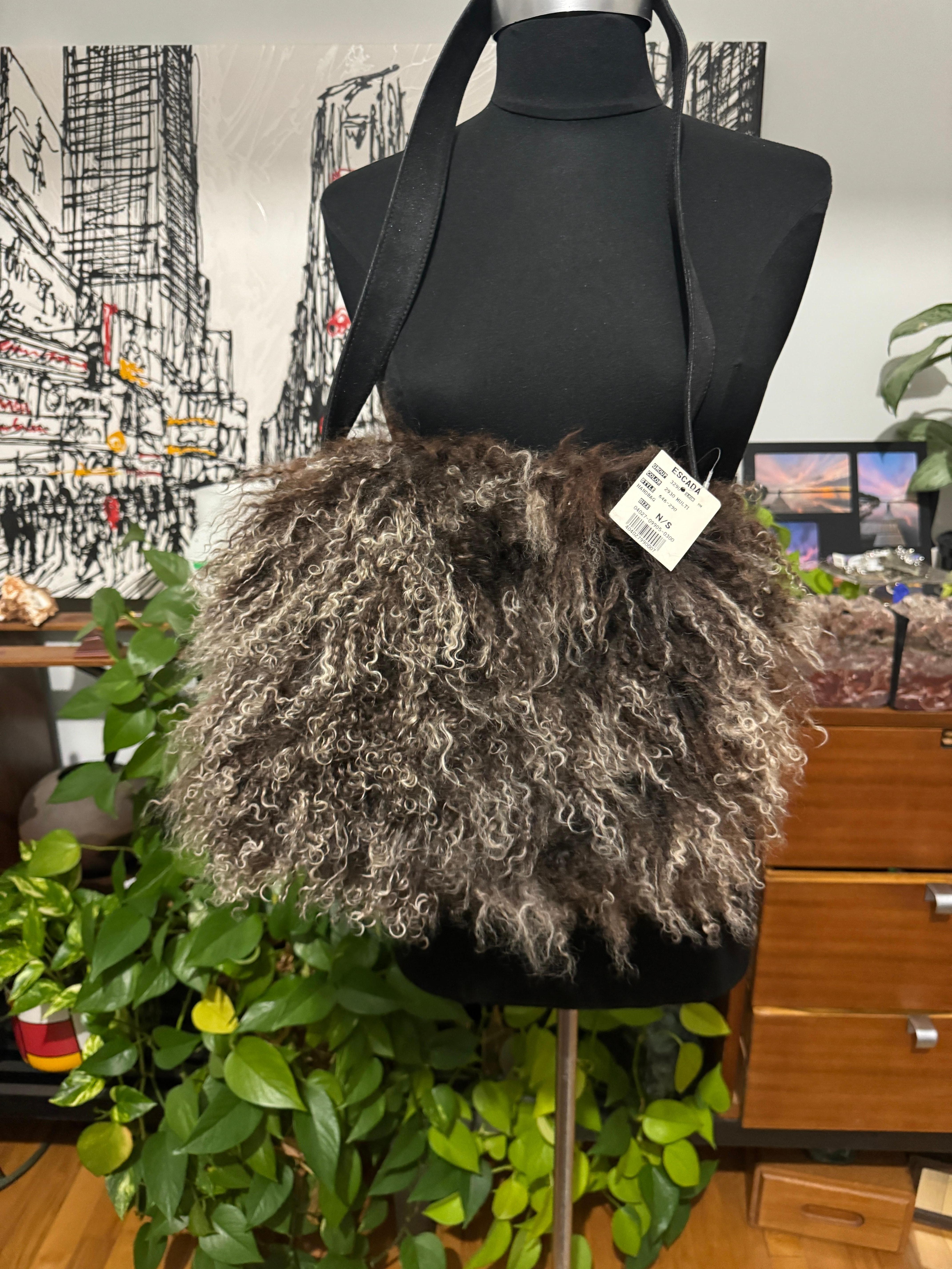 Escada Sac à main Cuir d'agneau bouclé Jamais utilisé 1990 Sac à main Porte-monnaie Pour femmes en vente