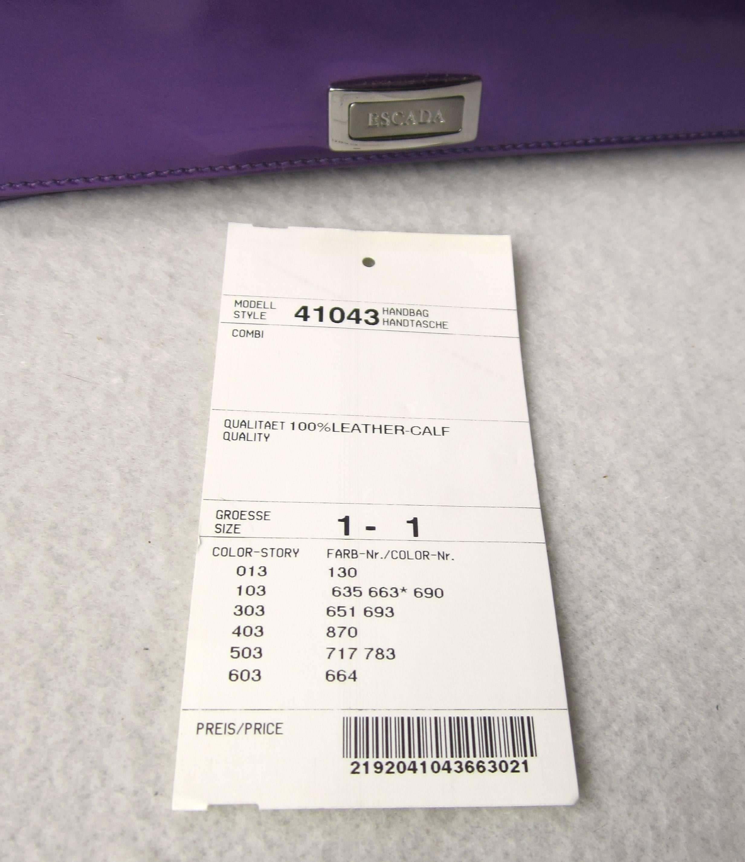 Escada Handbag Purple Calf Leather Escada New, never used 1990s 2