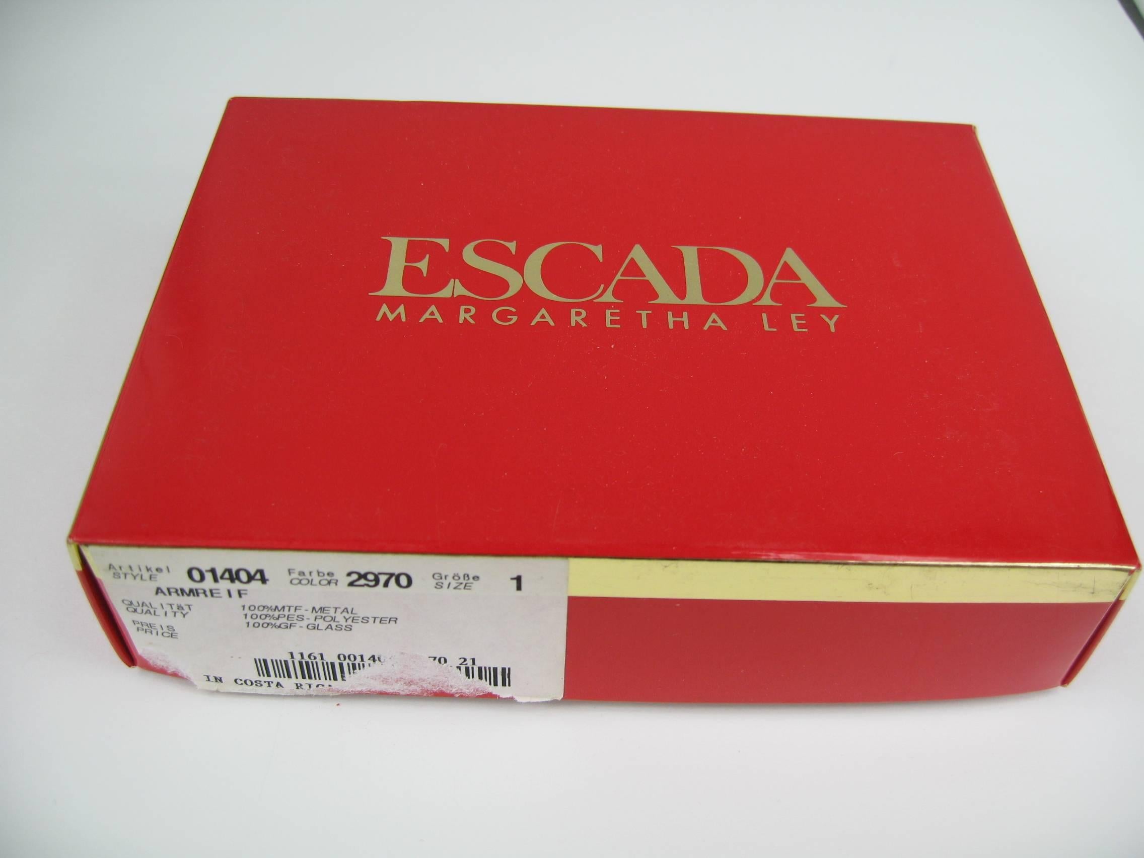 Vintage 1990s Escada Pave Earrings Clip on Still in original Box. Earrings measuring 1.09 in.  x .97 in.  Purchased and never worn as is with about 90% of our costume jewelry. This is out of a massive collection of Hopi, Zuni, Navajo, Southwestern,