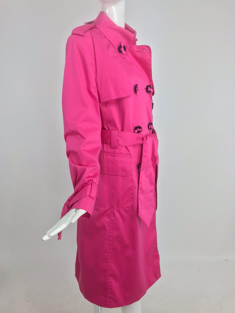 Escada Hot Pink Ribbon Button Trench Coat NWT 42 at 1stDibs escada