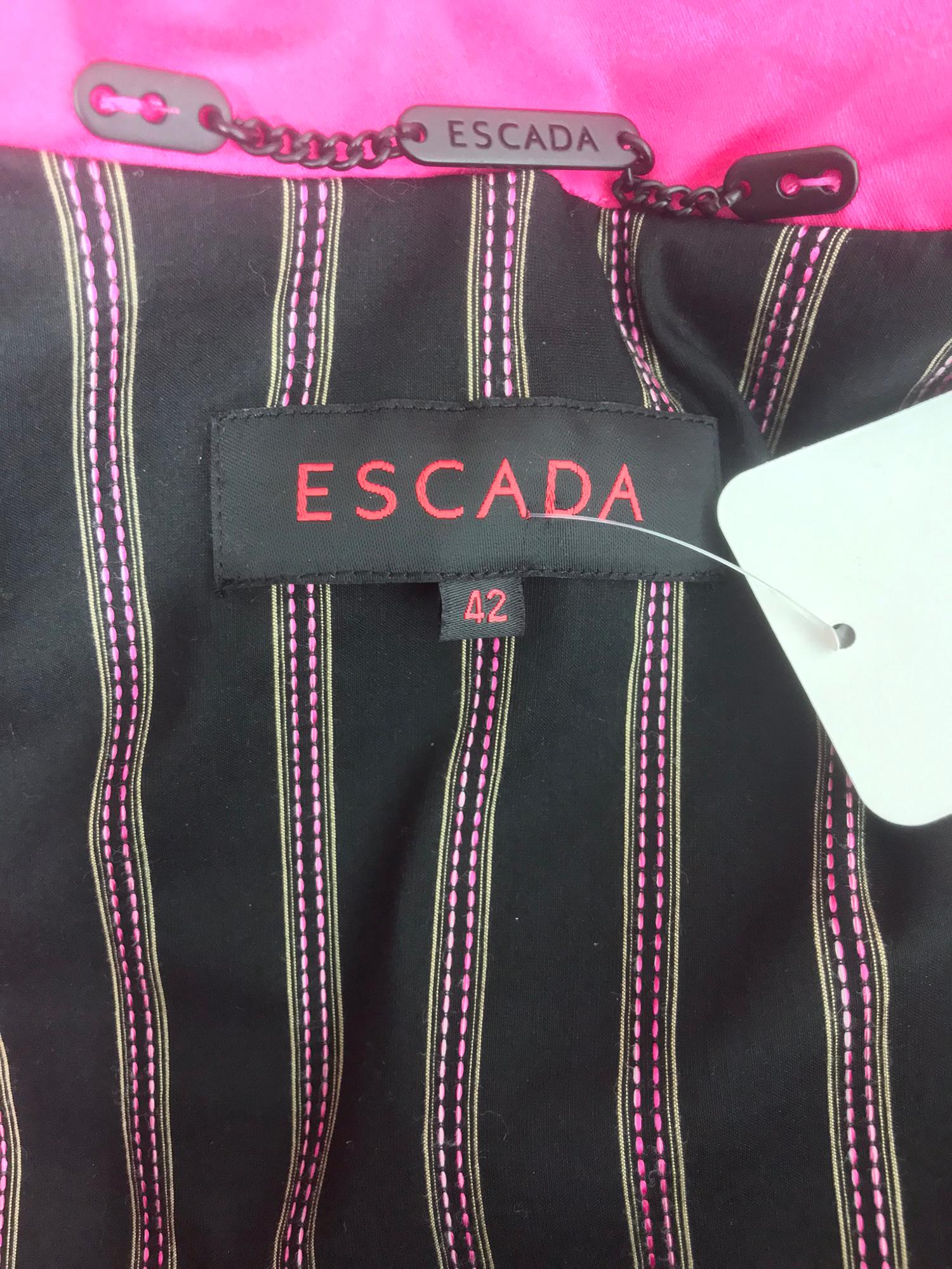Escada Hot Pink Ribbon Button Trench Coat NWT  42 10
