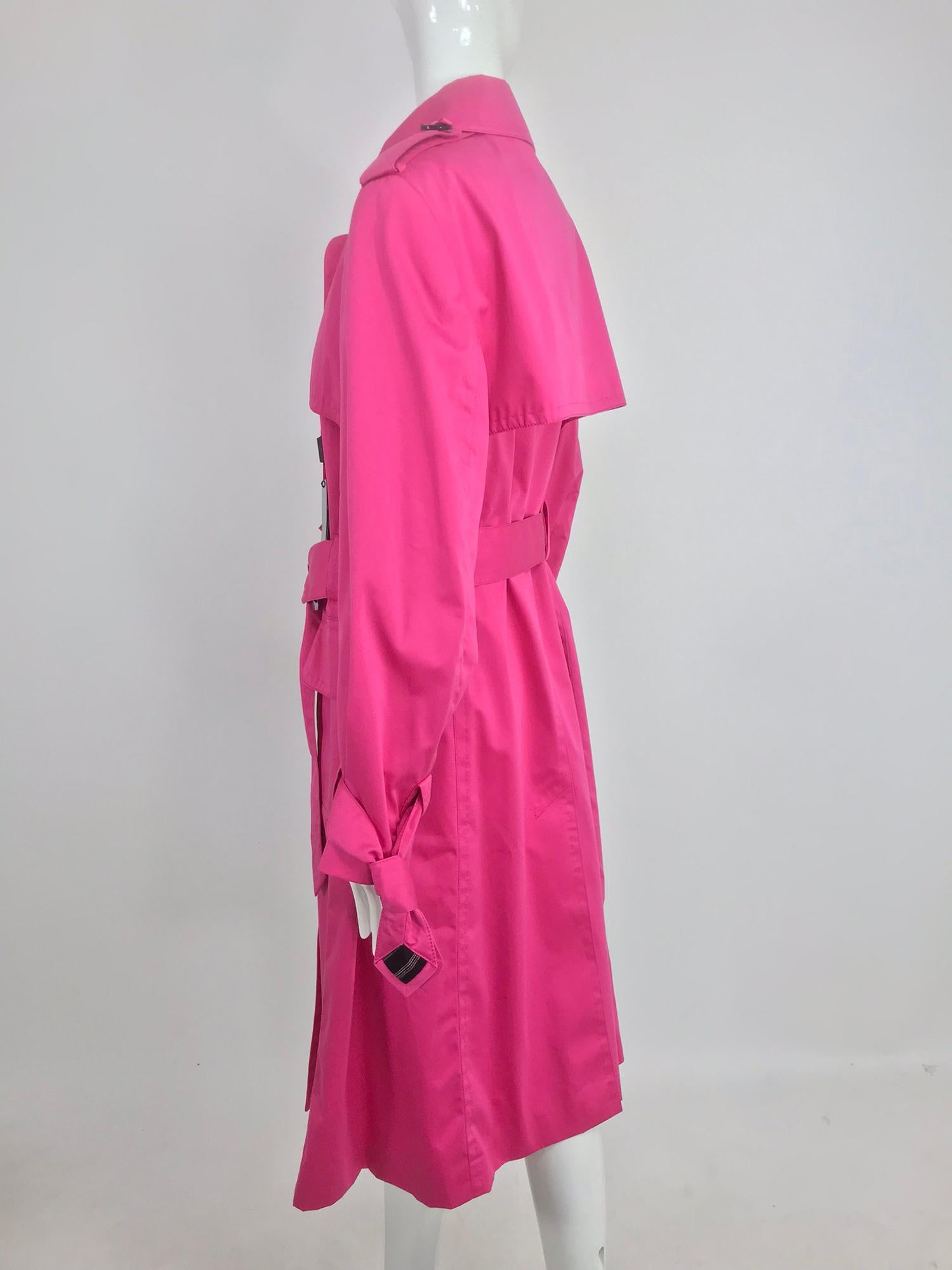 Escada Hot Pink Ribbon Button Trench Coat NWT 42 at 1stDibs | hot pink ...