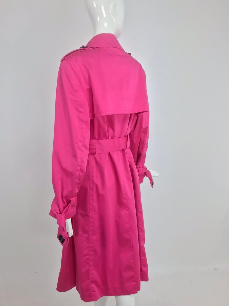 Escada Hot Pink Ribbon Button Trench Coat NWT 42 at 1stDibs escada