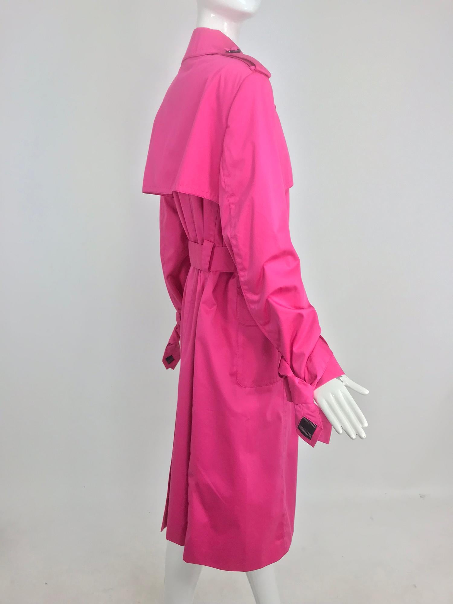 Escada Hot Pink Ribbon Button Trench Coat NWT  42 2