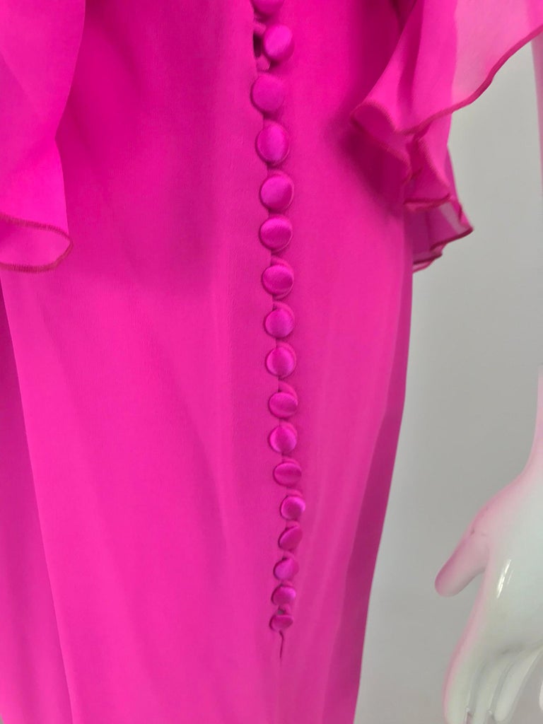 Escada Hot Pink Silk Crepe Pant Set  44 For Sale 11