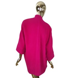 Escada hot pink wool open coat