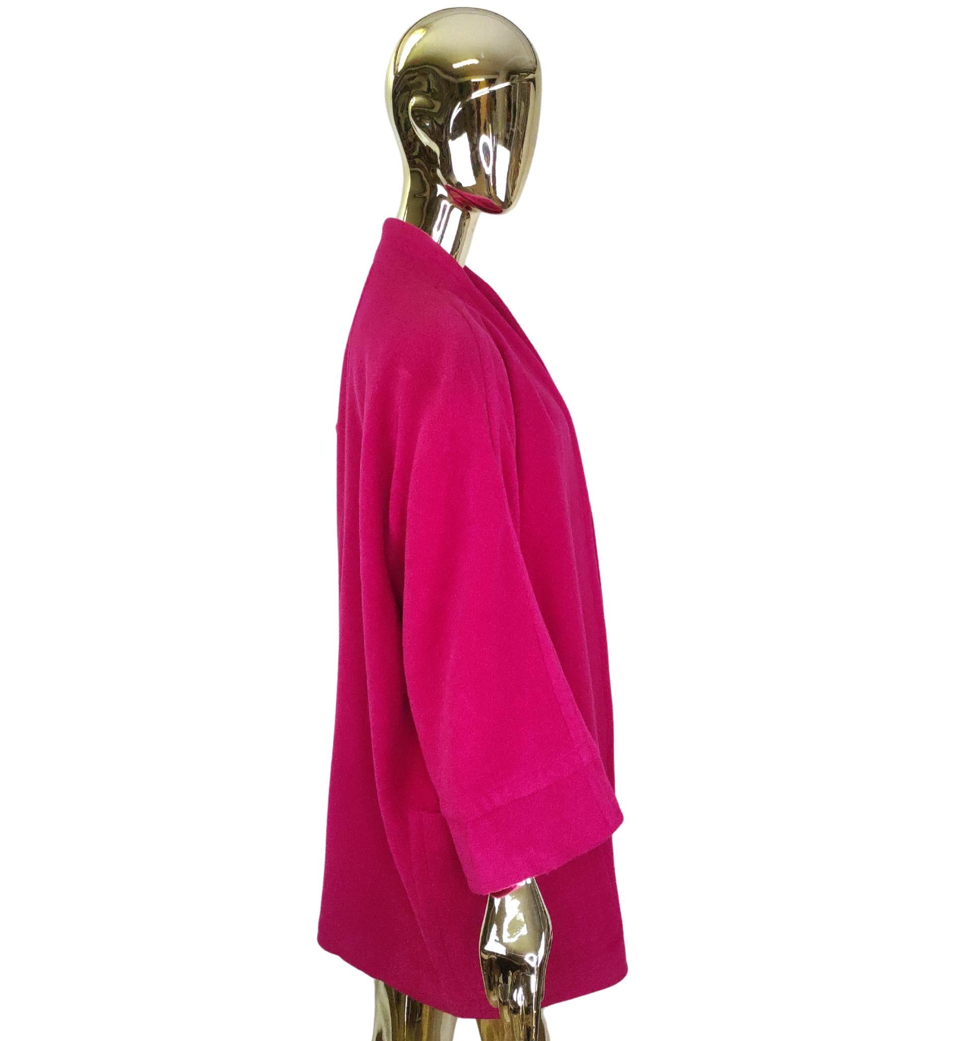 Cappotto aperto in lana rosa caldo di Escada In condizioni discrete in vendita a Milano, IT