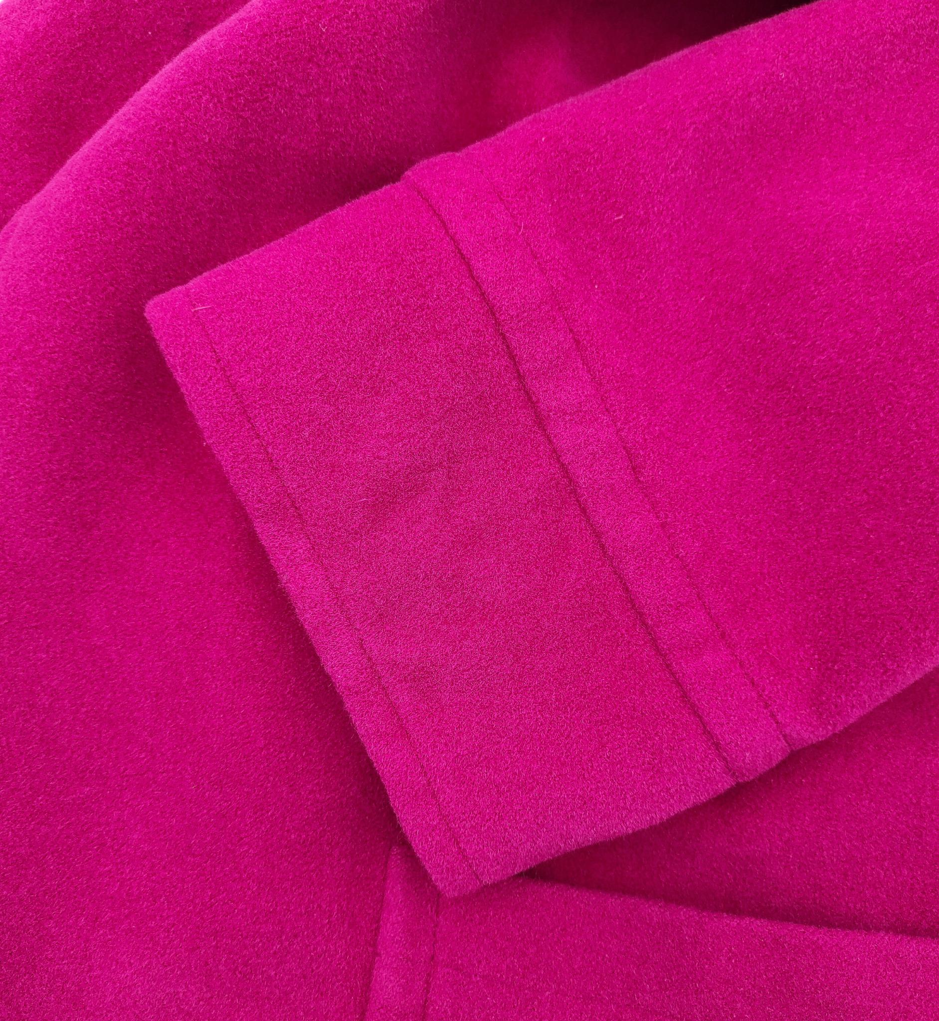 Cappotto aperto in lana rosa caldo di Escada in vendita 2