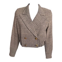 Escada Houndstooth Wool Bomber Jacket S
