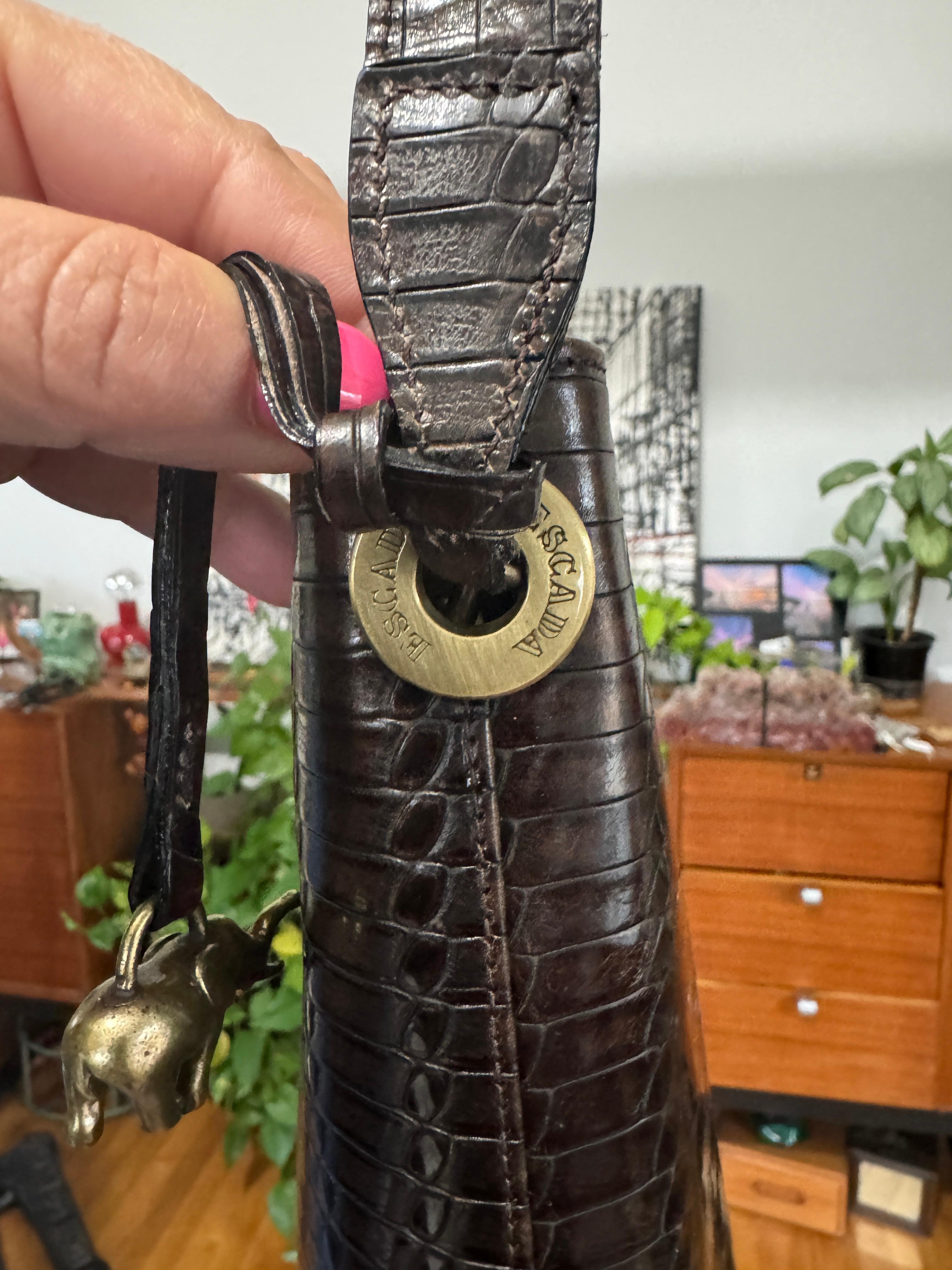 Escada Borsa a mano in pelle marrone mai usata anni '90 Borsa a mano In condizioni ottime in vendita a Wallkill, NY