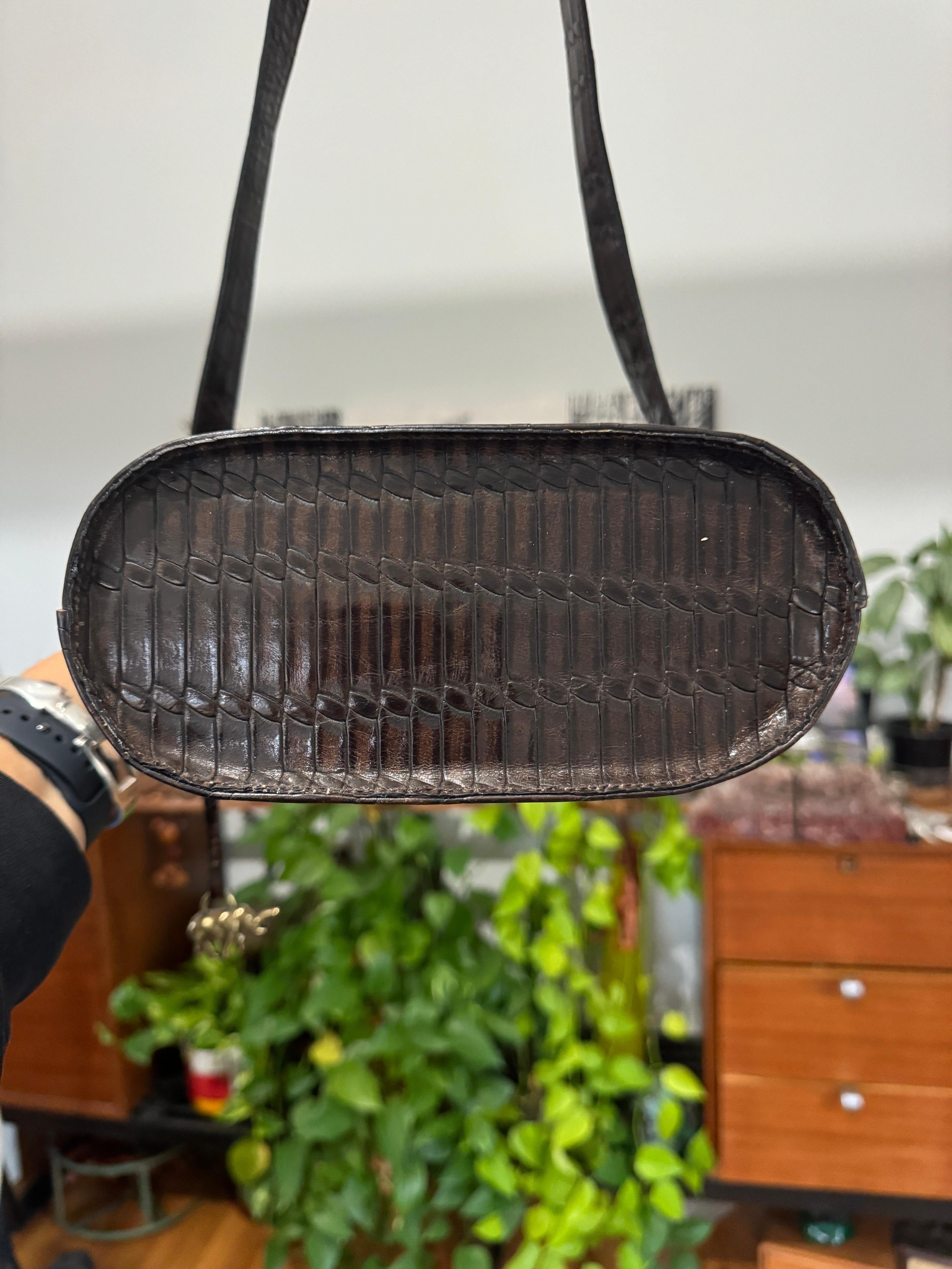 Escada Borsa a mano in pelle marrone mai usata anni '90 Borsa a mano in vendita 1