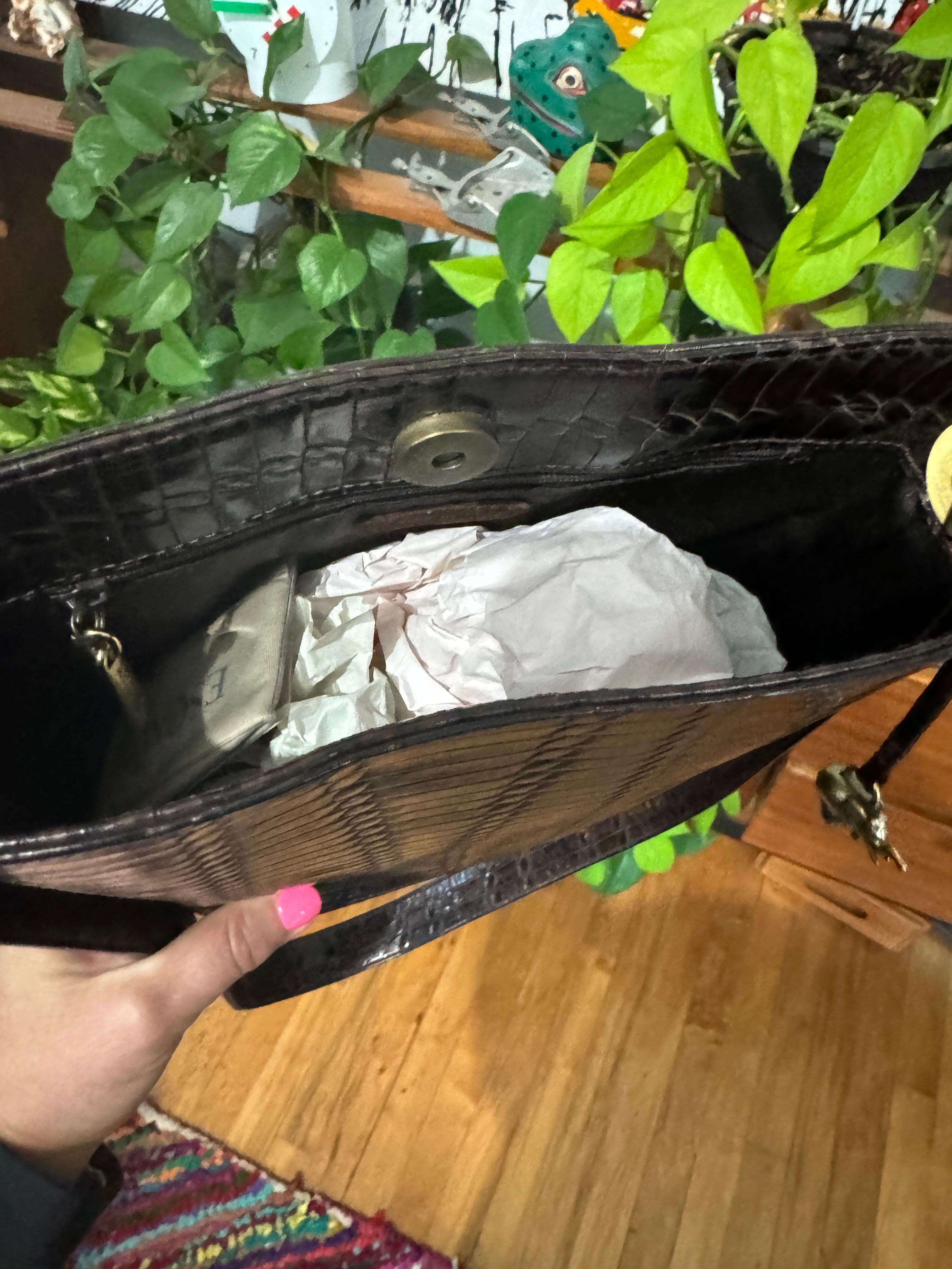 Escada Borsa a mano in pelle marrone mai usata anni '90 Borsa a mano in vendita 2