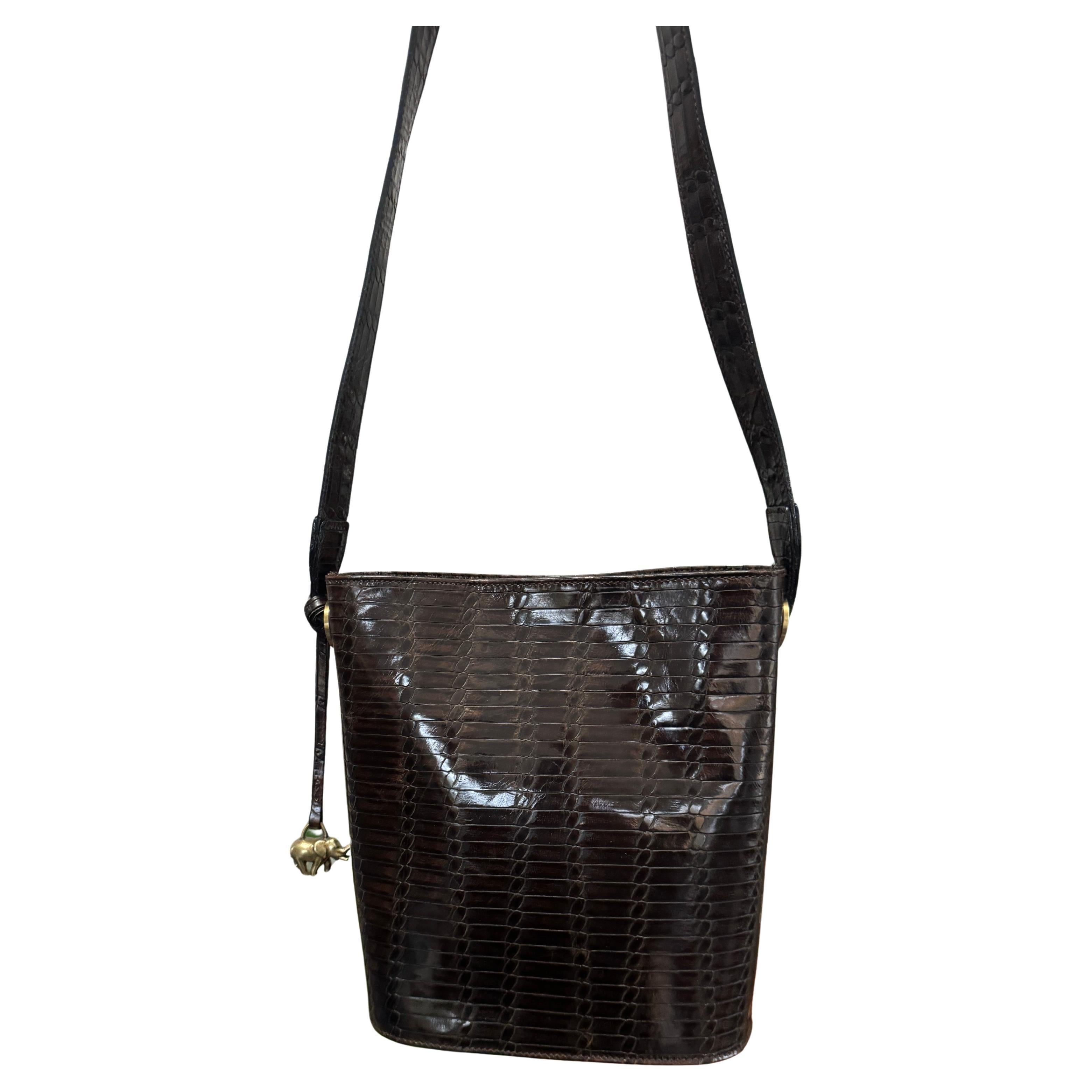 Escada Borsa a mano in pelle marrone mai usata anni '90 Borsa a mano