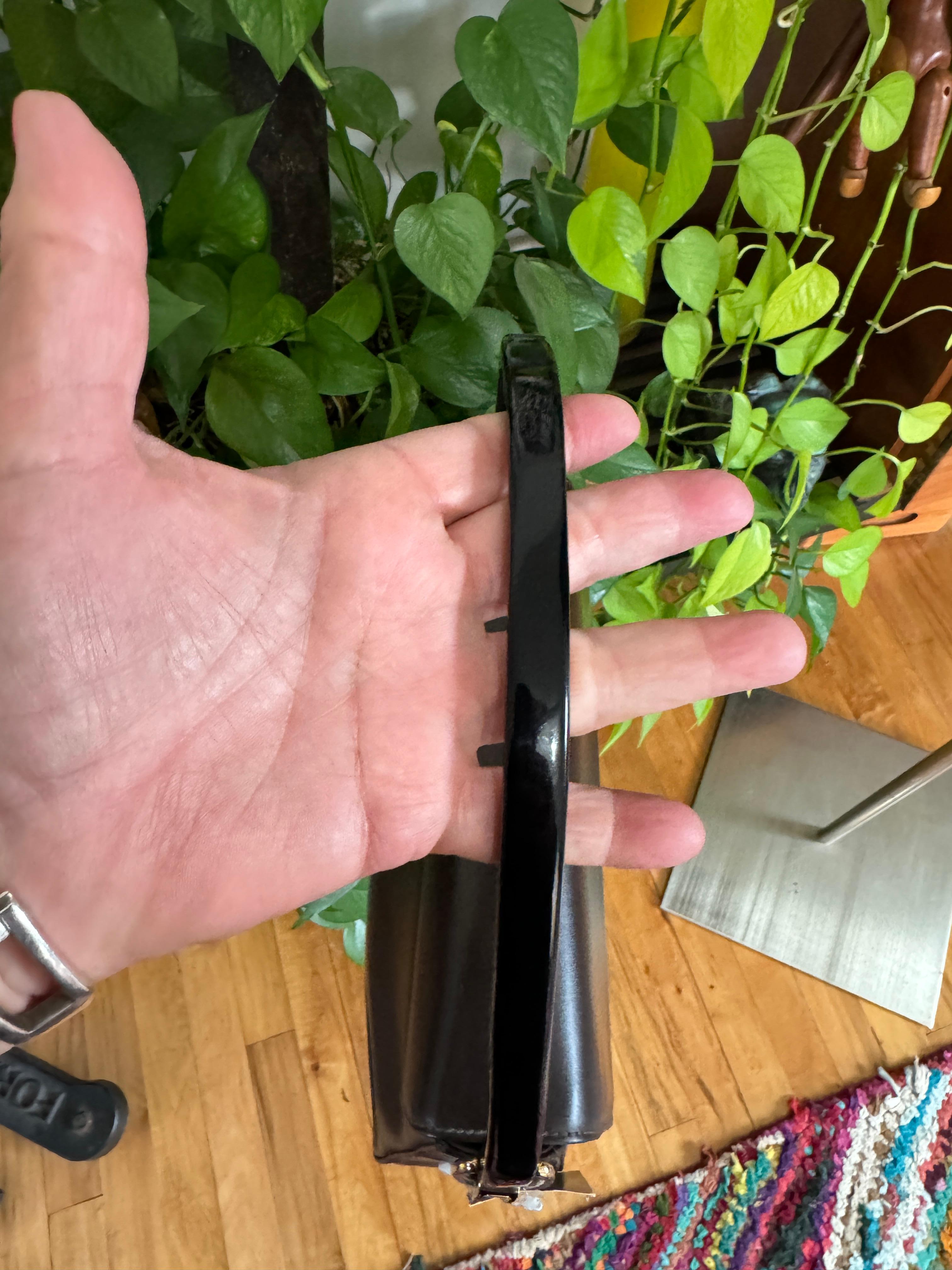 Escada Leder Kelly Handtasche Braun Nie benutzt 1990er Handtasche Geldbörse im Angebot 4