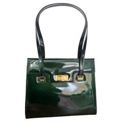 Escada Borsa a mano Kelly in pelle marrone mai usata anni '90 Borsa a mano Greene & Greene