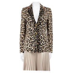 Escada Leopard Print Single Breasted Blazer Size M