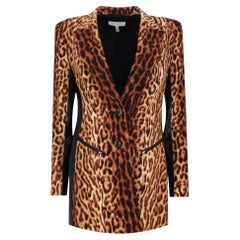 Blazer/Chaqueta Escada de lana con estampado de leopardo y paneles laterales de piel