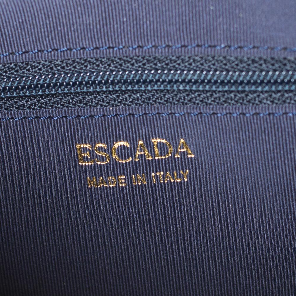 Escada Hellblaue Nubuck Leder Box Henkeltasche mit Griff oben im Angebot 3