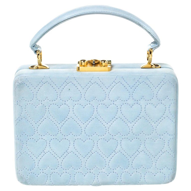 Escada Light Blue Nubuck Leather Box Top Handle Bag For Sale at 1stDibs | escada  bag, escada purse, baby blue bag