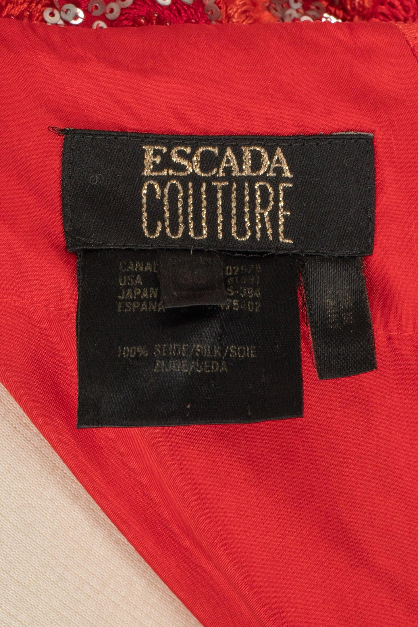 Escada Long Red Silk Dress Couture 3